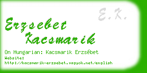 erzsebet kacsmarik business card